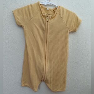Mori Ribbed Zip Summer Pajamas - Butter Yellow - 0-3M